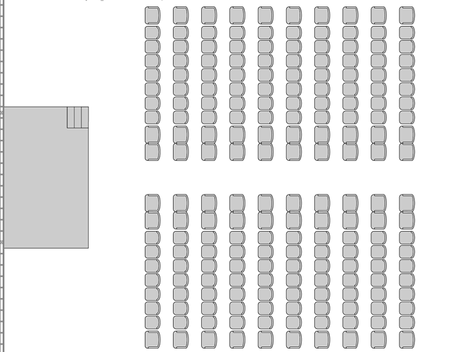 Presentation layout plan for 200 people